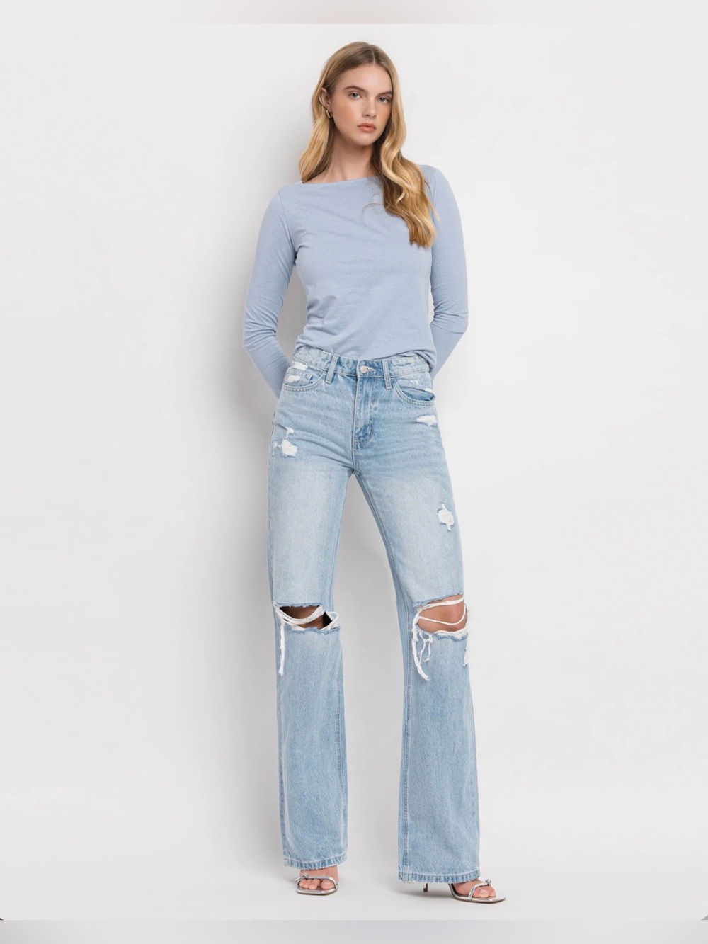 🆕 Vervet Leslie 90's Vintage Super High Rise Flare Jeans NWT S 25